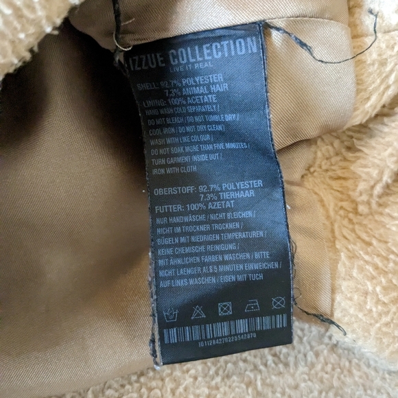 EUC RARE Izzue Collection Oversized Hoodie Mohair Beige Men's Size XS - Picture 4 of 4